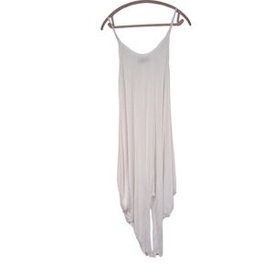 Dreamskull Harem Romper S White Stretchy‎ Wide Leg Flowy Loungewear Lagenlook